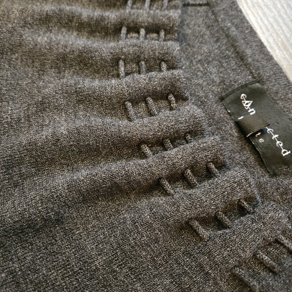 Connected Apparel Charcoal Grey Knit Sheath Dress - Size Medium Petite (MP) - Picture 4 of 5